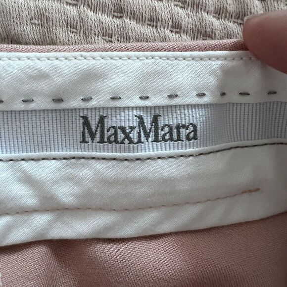 MaxMara Pants Women Small 26" Waist Pink Cropped Straight Dress Ankle Trousers - Picture 10 of 15